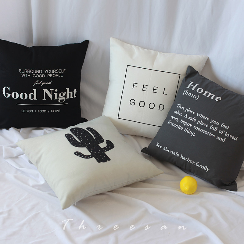 Nordic ins hugs black and white modern minimalist with pillow sofa cuddle with pillow back cushions pure color hug pillow cover without core