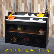 loft fire pot shop string of incense seasoning table iron art sauce cabinet barbecue restaurant cafeteria buffet terrace small stock table