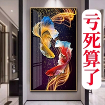 5d Diamond painting 2021 New Full diamond point tile stone show cross stitch Crystal koi vertical porch 2020 sticky