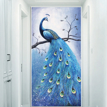 Peacock diamond painting 2021 full diamond entrance masonry sticker cross stitch new living room vertical version handmade simple 2020