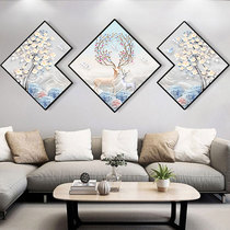5d Diamond painting 2020 new full diamond rich rich deer living room triple painting point tile stone show crystal cross stitch 2021
