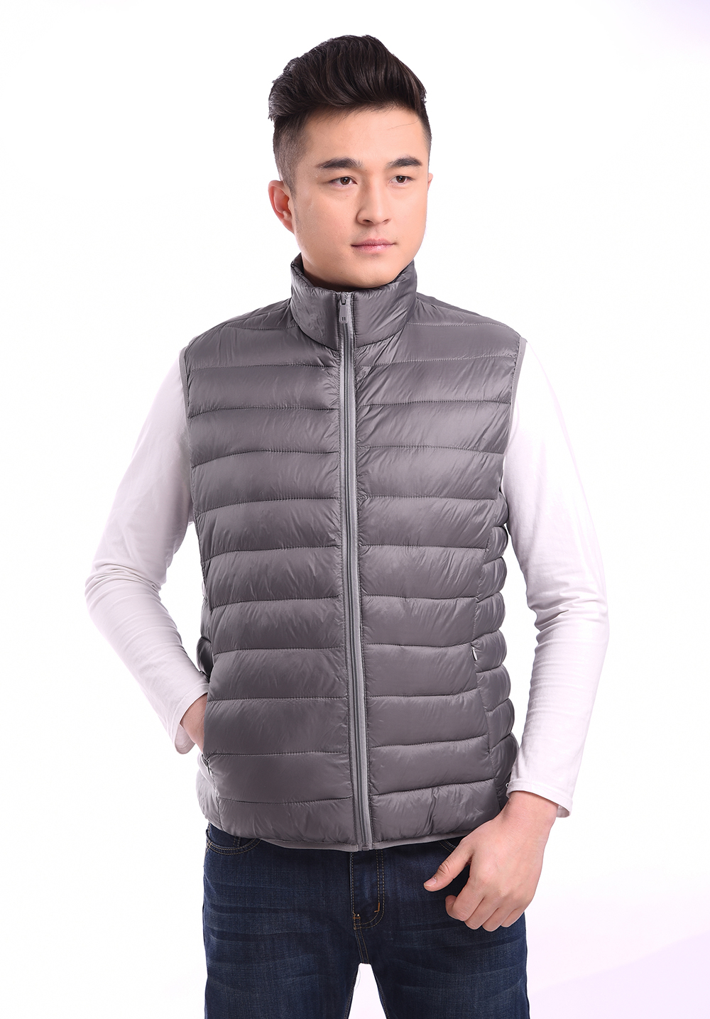 Áo vest nam cotton nhẹ vest vest vai đứng vest cỡ lớn mùa thu và mùa đông nam 2017 áo chi lê