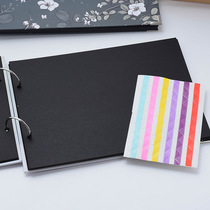 Flower diy handmade couple hipster commemorative book full black inner page creative gift album Loose-leaf album book