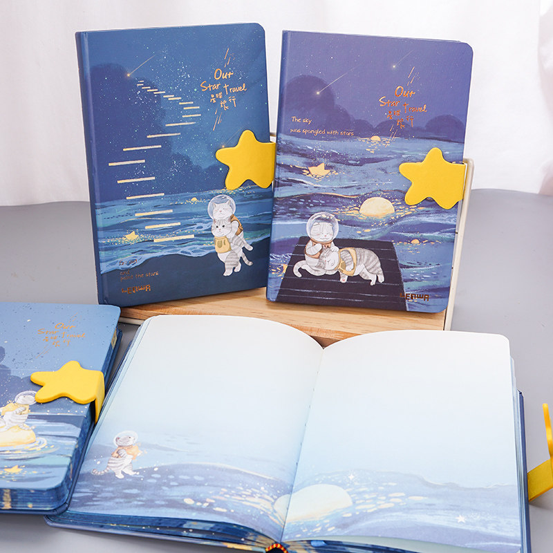 Diary simple literature and art Retro notebook sub literature and art exquisite magnetic buckle cat illustration coloring page hand book