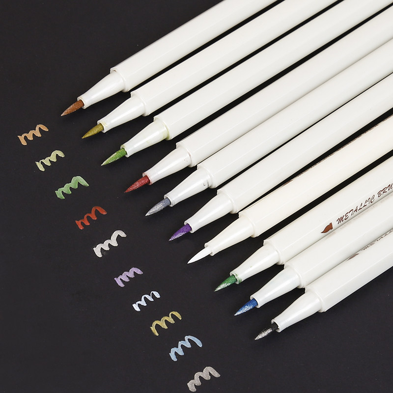 Metal pearl color pen 10 color set paint color mark pen decorated graffiti album pen