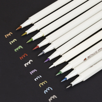 Metal pearlescent color soft pen 10 color set Paint color marker Decorative graffiti album pen