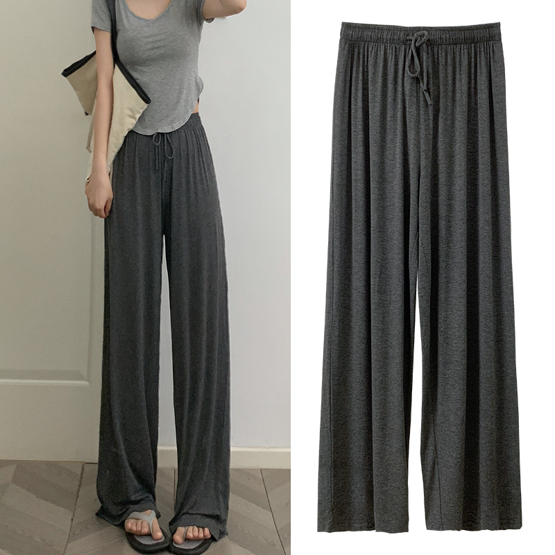 Ultra-Thin Modal Ice Silk Pants 2026 New Summer High-Waisted Sun-Protective Straight-Leg Casual Wide-Leg Pants for Petite Women Ultra-Thin Modal Ice Silk Pants 2026 New Summer High-Waisted Sun-Protective Straight-Leg Casual Wide-Leg Pants for Petite Women