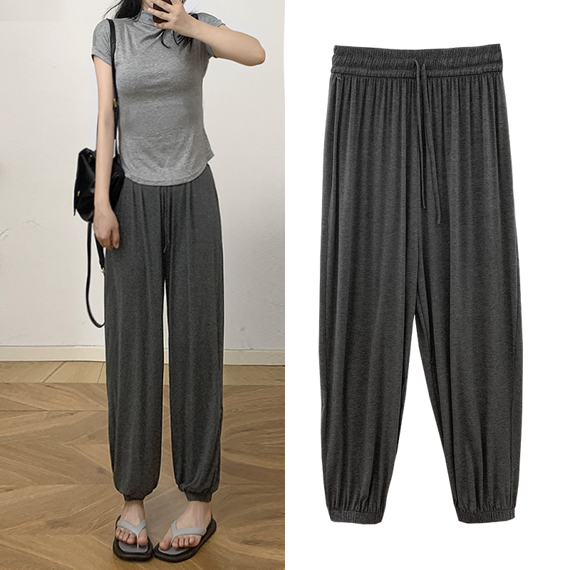 Thin Harem Pants for Women, Summer 2024 New Style, Petite, Tummy-Covering Carrot Pants, Nine-Point Length, Sporty Casual Jogger Pants