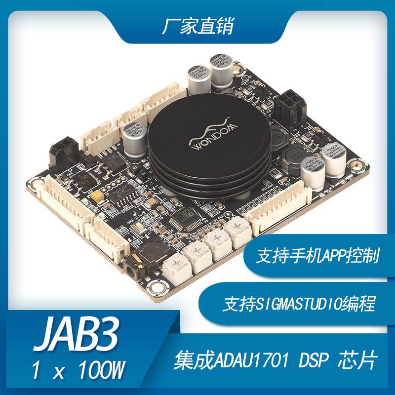 1 x 100W D class low tone gun power amplifier with DSP electronic frequency division EQ high and low filter JAB3-1100
