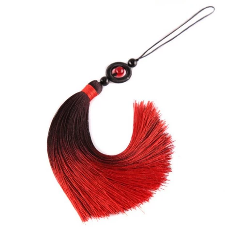 Браслет с одной бусиной с кисточками, подвеска, ципао, 16см, градиент