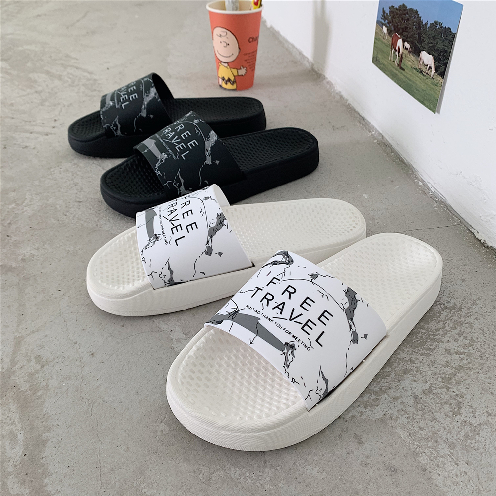Korean Version New Summer Lovers Slippers Men Harbor Wind 100 lapped thick bottom beach sandals Shoe women