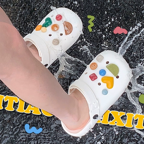 Персонализированные женские сабо для родителей и детей с геометрической пряжкой в ​​виде цветка любви, универсальная летняя верхняя одежда, сандалии с полым носком, защищающие от запаха eva.