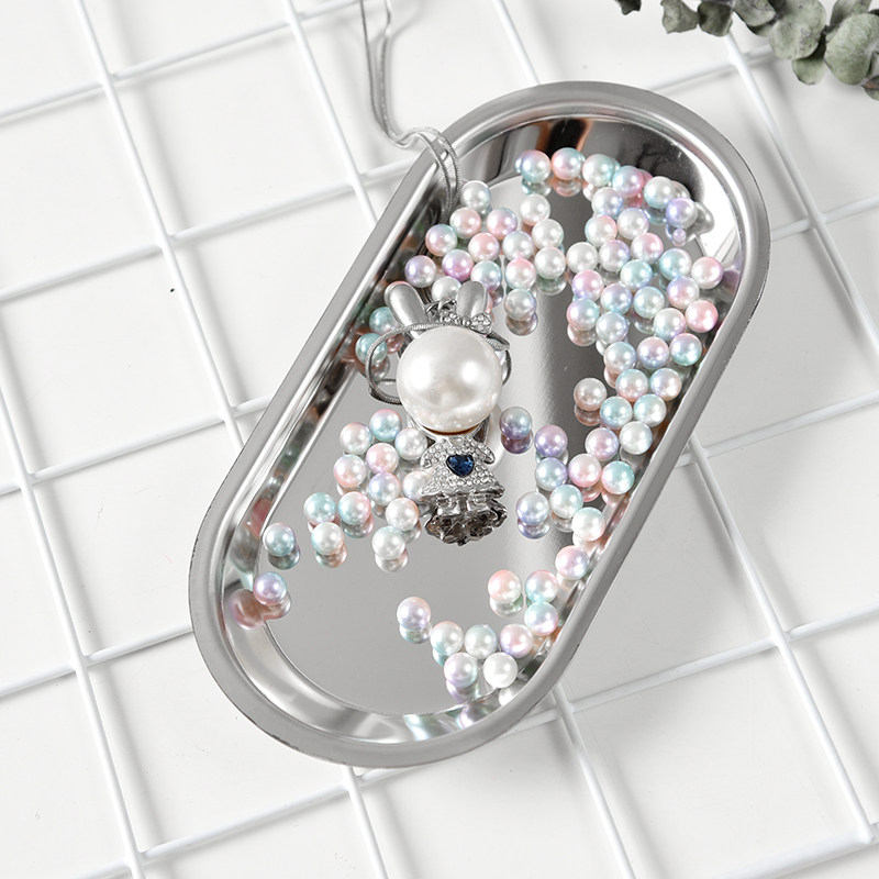 ins with the same small iron plate photography props photo background gold silver tray jewelry storage cosmetic iron plate