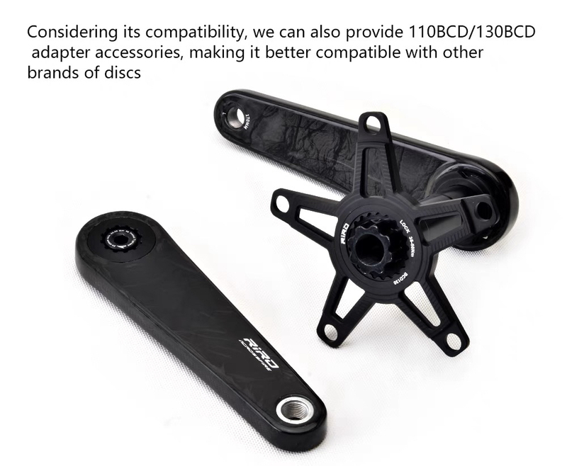 Riro Road Bicycle Full Carbon Fiber Crank Crankset Ms Single and Double Disc 29mm Axis Ultra-Light Power Meter Crank