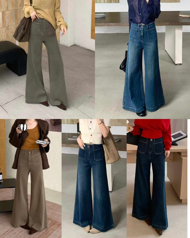 Double Pocket Design, Four-Way Stretch Fabric, Super Slimming, High-Waisted, Body-Covering, Loose-Fitting Jeans Palace 39269