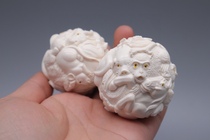 Tibetan tooth Pavilion 12 Zodiac mammoth ivory handball mammoth health ball pair size