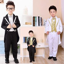 Childrens gown boy tuxedo suit Spring and autumn style flower boy gown boy suit Western-style clothes for the piano