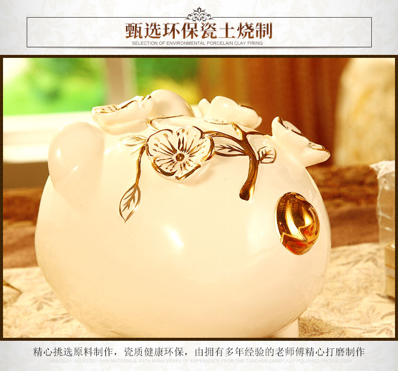 Vatican Sally 's European ceramics gold baby pig piggy bank furnishing articles birthday gift money - a box piggy bank