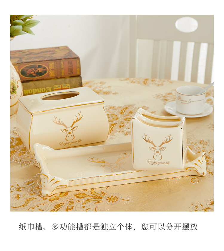 European household multifunctional sitting room adornment tissue box receive a case creative pick a ceramic paper carton box remote control