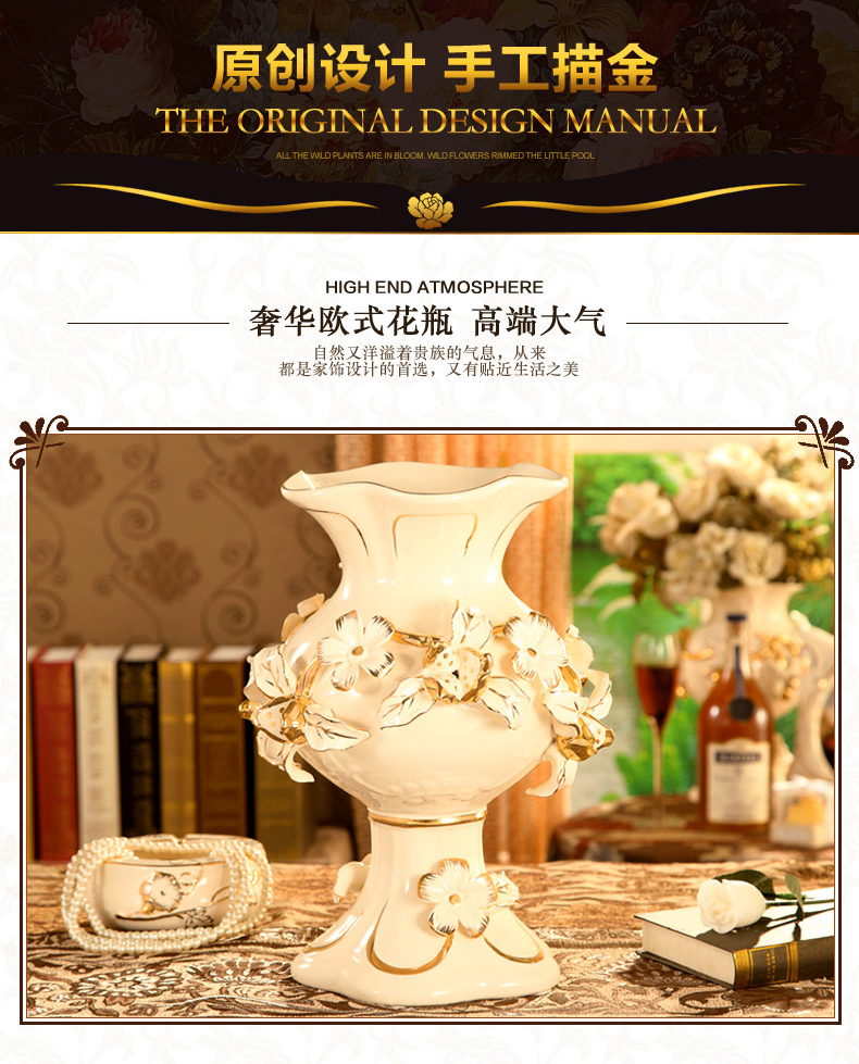 European pomegranate flowers, ceramic vase restoring ancient ways the sitting room TV ark, large flower adornment example room soft furnishing articles