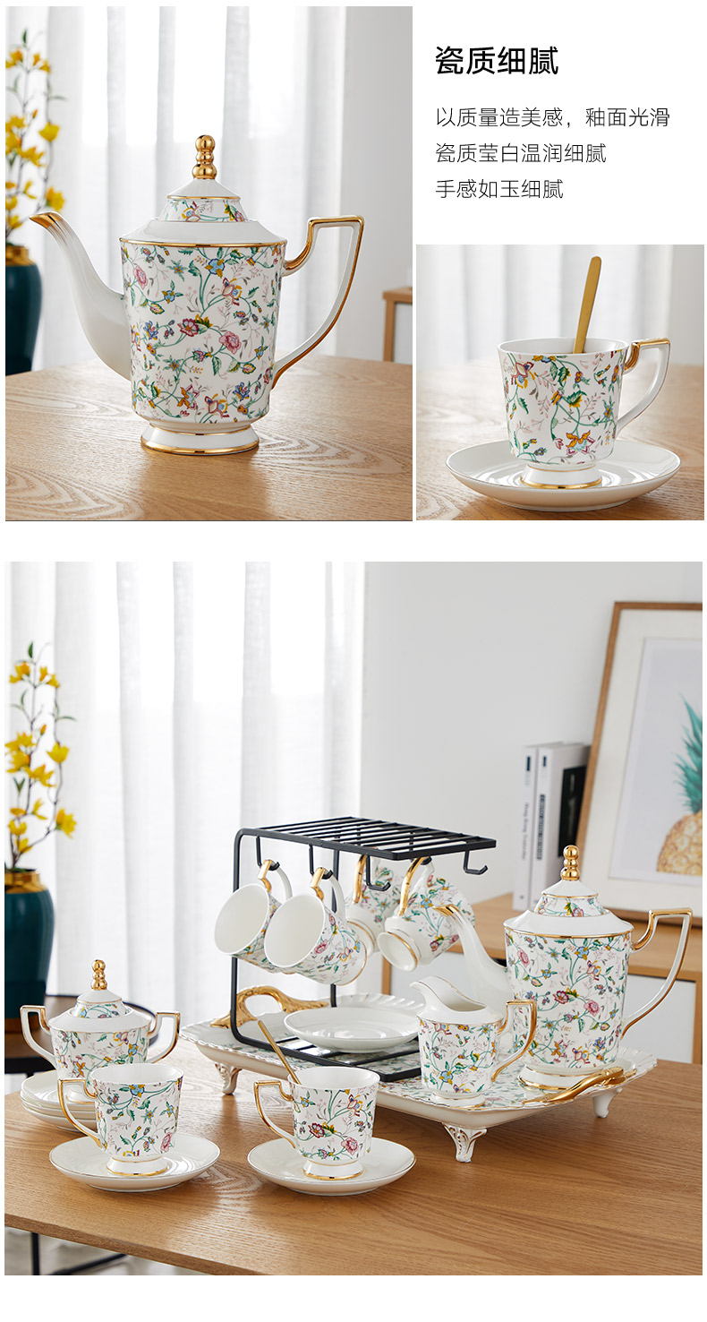 Coffee cup small European - style key-2 luxury ceramic suit household table English afternoon tea cup ins delicate contracted