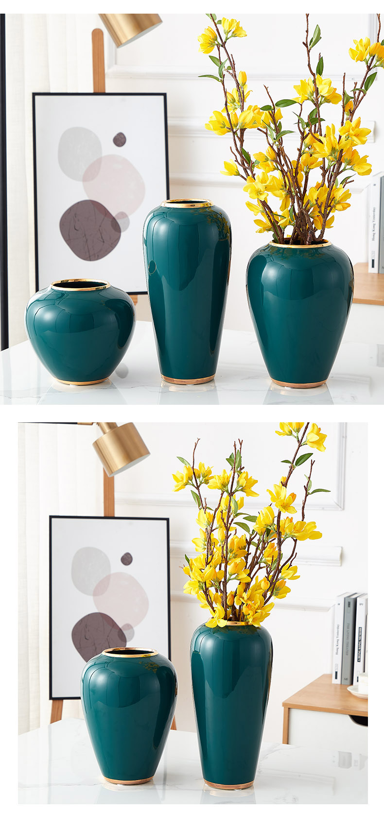 The vase in The Nordic ceramic creative furnishing articles contracted dried flower arranging flowers sitting room adornment TV ark, water raise household decoration