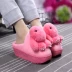 Dép cotton nữ mùa đông dày đáy phiên bản Hàn Quốc của phim hoạt hình trong nhà chống trượt cao gót tăng dép ấm lông mùa đông giày sandal nữ Dép