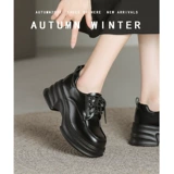 Лоферы на платформе, обувь, высокие универсальные туфли в английском стиле для кожаной обуви, широкая цветовая палитра, в британском стиле