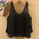 Bohemian style camisole outer blouse women's sweater summer hollow sleeveless vest top design