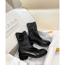 (brawl rice) GUIDI Ghost rear zipper coarse heel Martin boots woman 788 Inron wind genuine leather short boots