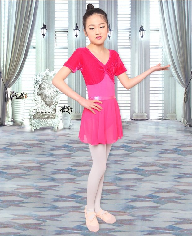 Múa ba lê cho trẻ em váy dài một nửa cô gái thực hành trang phục biểu diễn váy ngắn Quần áo trẻ em mới biểu diễn múa mùa xuân và mùa hè bộ đồ nhảy bé trai 