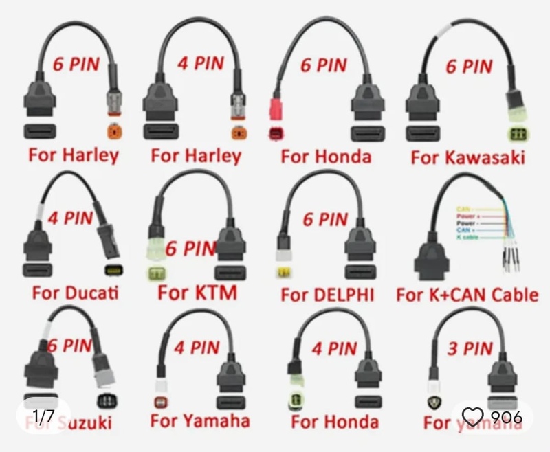 A Set of 12 Efi Motorcycle Diagnostic Cables, Universal Jumper Plug Adapter