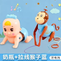 Blue Climbing Baby + Потяните за веревку, чтобы залезть на маленькую обезьянку Blue