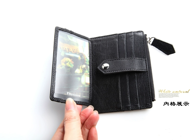 Vương quốc Da nguyên chất Da tinh khiết Nhật Bản và Hàn Quốc Thời trang Thẻ Retro Vỏ da Business Card Case Coin Ví - Chủ thẻ