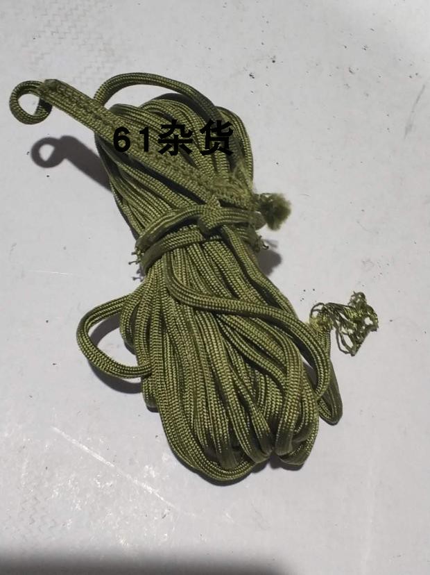 Parachute Green umbrella rope 7 strands core coarse 4MM length 8 m left and right end with ring buckle