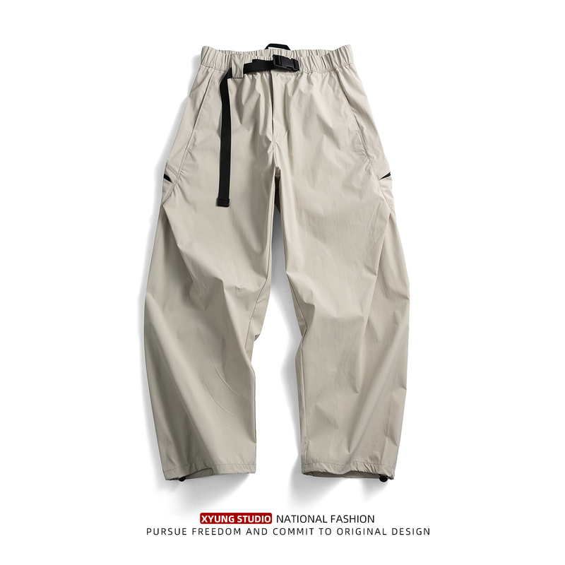 Mountain-Style Outdoor Water-Repellent Quick-Drying Work Pants for Men, Loose Casual Pants, Lightweight and Breathable Jogger Pants for Autumn