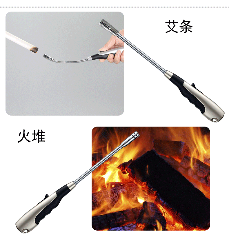 Thanh long đánh lửa nhà bếp ngoài trời gas đánh lửa thanh nến chống gió điện tử nhẹ hơn moxib Fir - Bật lửa quẹt lửa