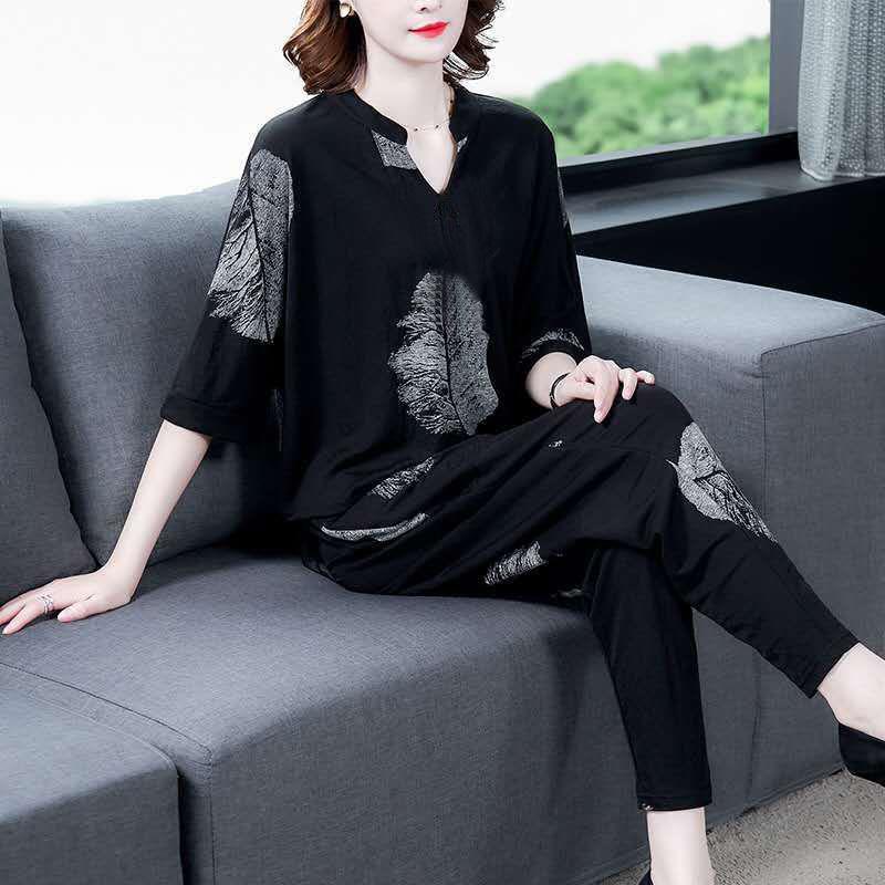 2020 summer new Korean style, slim and broad lady's two-piece suit, fashionable and casual Harem Pants women's suit