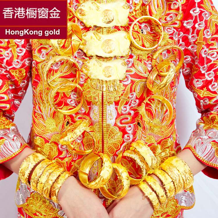Mới cưới cô dâu rồng và vòng tay phượng hoàng mạ vàng rồng và phượng đeo tay mô phỏng rồng và phượng đeo tay nữ vòng tay vàng trang sức vòng tay gỗ sưa