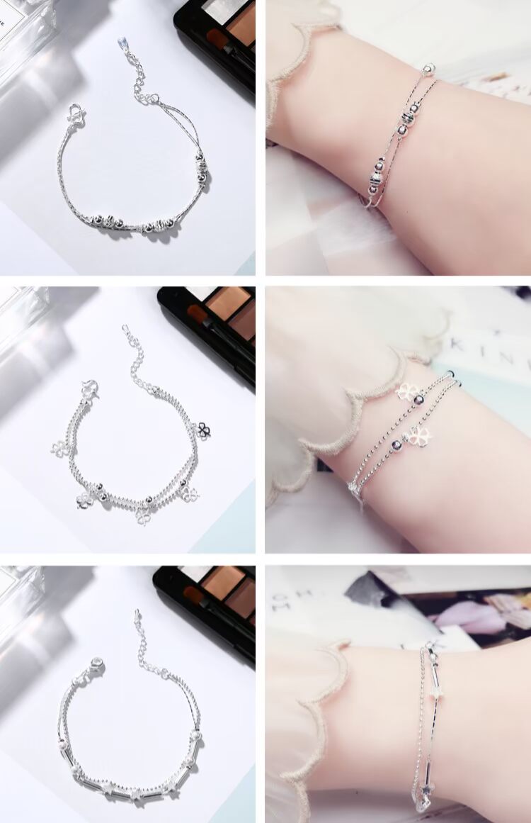 Vòng tay sinh viên Hàn Quốc đơn giản bạn gái nữ cá tính chuỗi chị Sen khí chất tươi nữ trang sức ngày của mẹ thạch anh tóc xanh