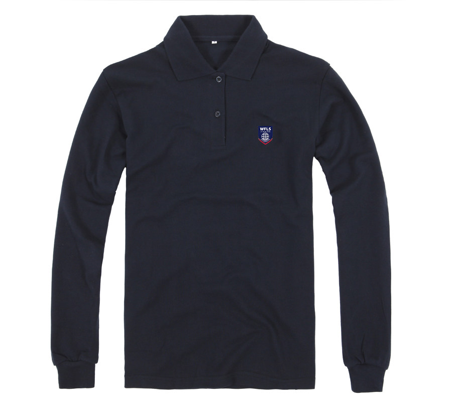 Girls' hidden green long sleeves POLO on Jiading Campus (freshmen school uniform shipping time is mid-August)