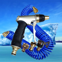 Nouveau Riche gold all-metal all-copper connection household antifreeze and explosion-proof EVA spring water pipe car wash water gun set 10~20 meters