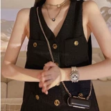 Летний комбинезон, летние сексуальные штаны без рукавов, в стиле Шанель, V-образный вырез