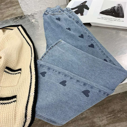 Осенние прямые свободные джинсы, штаны, леггинсы, высокая талия, 2021 года, популярно в интернете, свободный крой