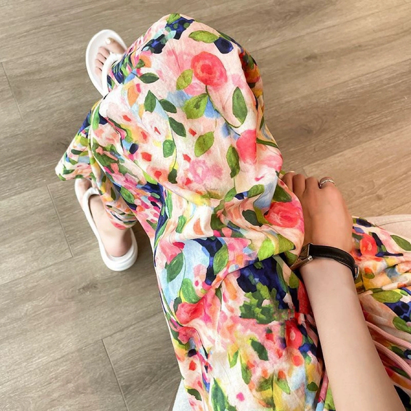 Japanese-Style Cotton Silk Pajama Pants for Women, Thin Wide-Leg Pants, Loose Home Pants, Popular Online Beach Pants, Can Be Worn Outside, Long Pants