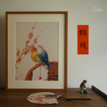 One or two mountain Emperor little parrot new Chinese ink painting living room decoration painting porch hanging painting distribution box vertical painting