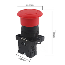 Emergency stop button switch XB2-ES542 a normally closed open pore 22mm plastic button press lock