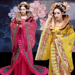 Chinese Folk Dance Dress Empress of Tang Dynasty performing costume tailing imperial concubine Hanfu Wu Zetian Dragon Robe palace Princess drama costume season