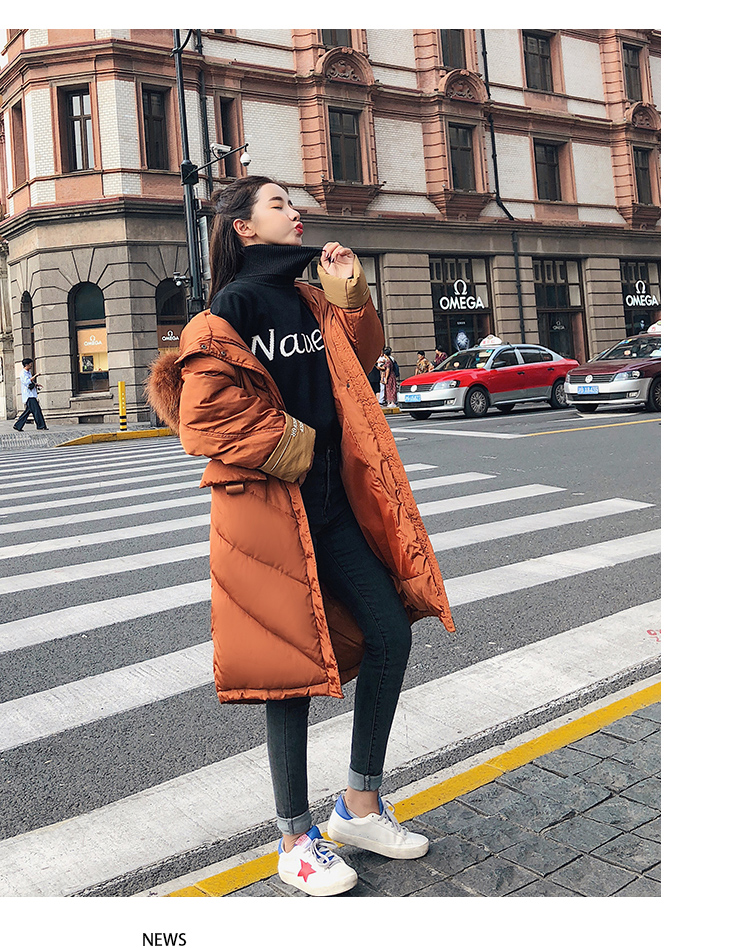 Bà bầu mặc áo khoác cotton Phiên bản Hàn Quốc của phần dài cỡ lớn rộng rãi làm dày bà bầu xuống áo khoác bà bầu mùa đông áo khoác cotton váy bầu đẹp