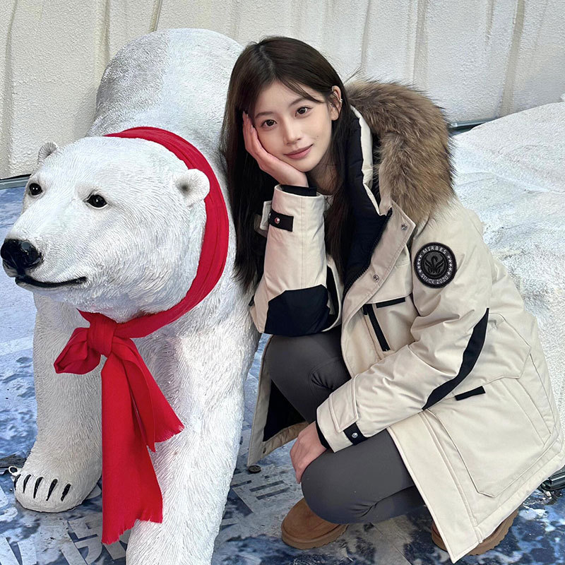 Hengyuan Group Xiangcai Sheep Couple Workwear down Jacket Women's Mid-Length Extreme Cold Parka Men's Outdoor Jacket Winter